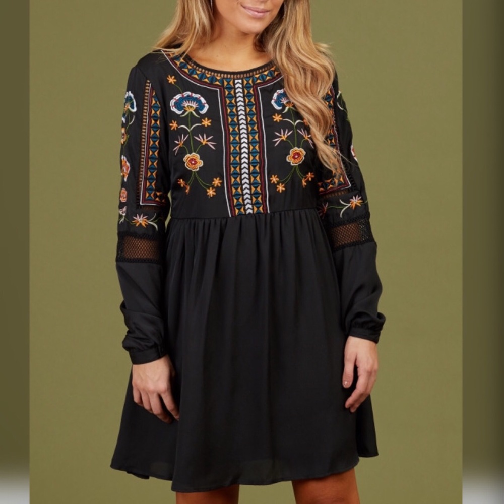 New! Altar’d State Embroidered long sleeve dress